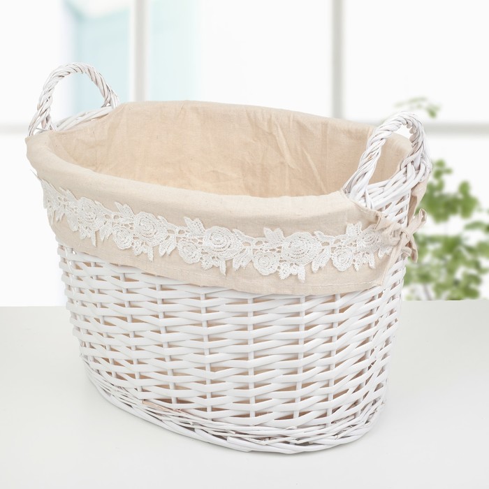 Корзина для хранения плетеная "Розы" 42х32,5х37,5 см большая