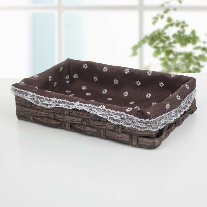 Корзина для хранения плетеная "Маргаритки" 30х21х6 см малая