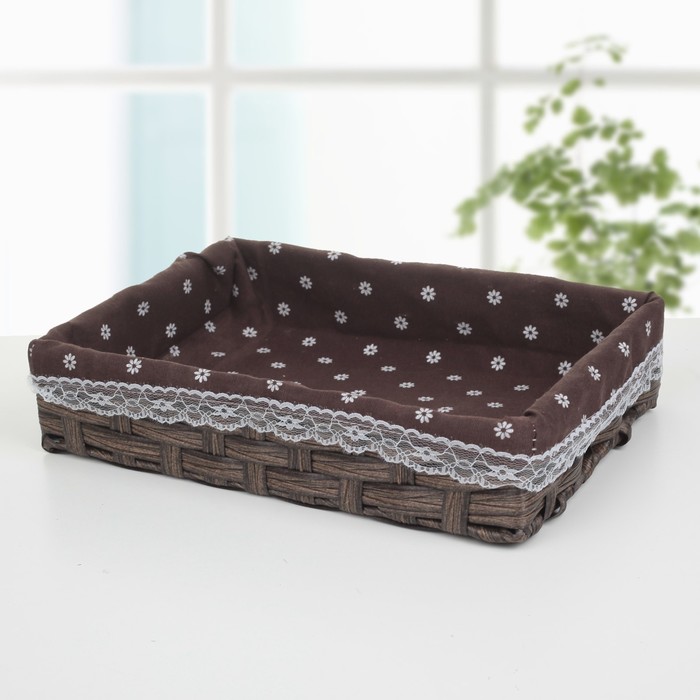 Корзина для хранения плетеная "Маргаритки" 36х25х7 см средняя