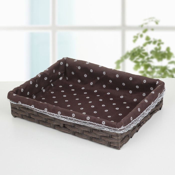 Корзина для хранения плетеная "Маргаритки" 40х31х8 см большая