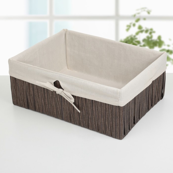 Корзина для хранения плетеная 41х30,5х16 см большая