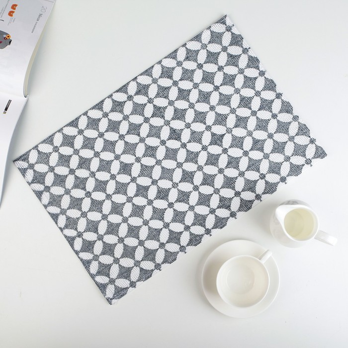 Салфетка кухонная "Ромбы" 45х30 см, цвет серый