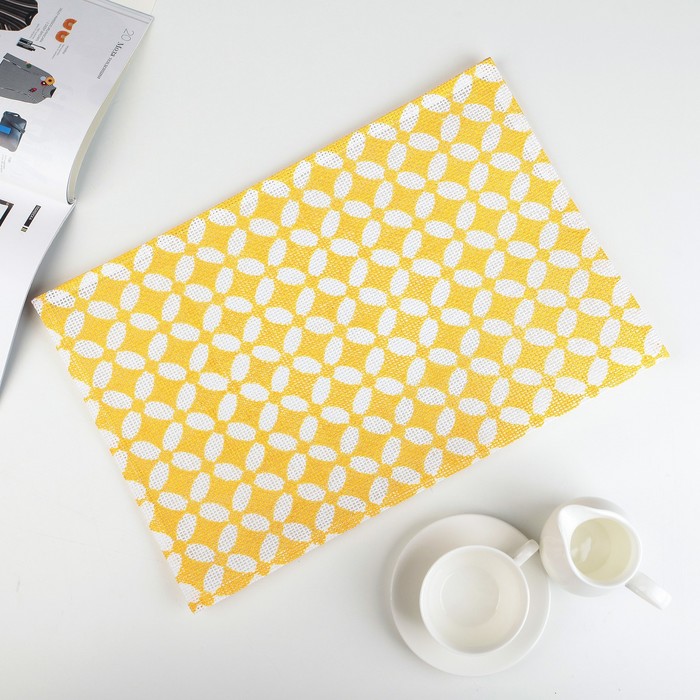 Салфетка кухонная "Ромбы" 45х30 см, цвет желтый