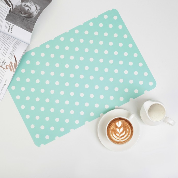Салфетка кухонная "Полька" 42,5х29 см, голубой