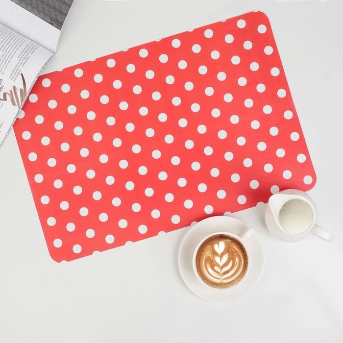 Салфетка кухонная "Полька" 42,5х29 см, красный