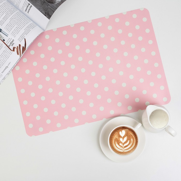 Салфетка кухонная "Полька" 42,5х29 см, розовый
