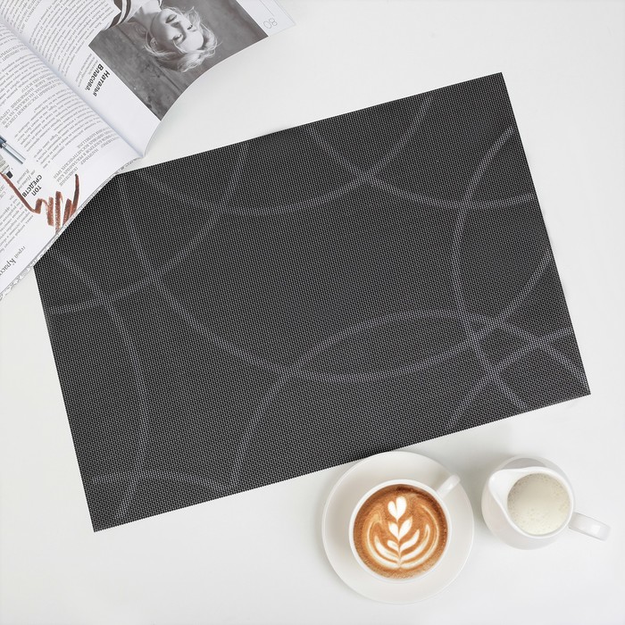 Салфетка кухонная "Разводы" 45х30 см, цвет черный