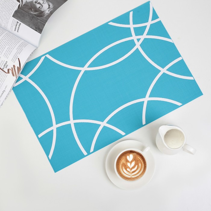 Салфетка кухонная "Разводы" 45х30 см, цвет голубой