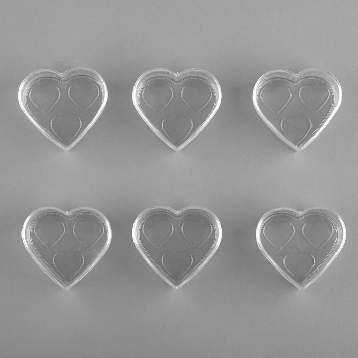 Контейнер для хранения мелочей "Сердца", 7,5*7*3см, цвет прозрачный