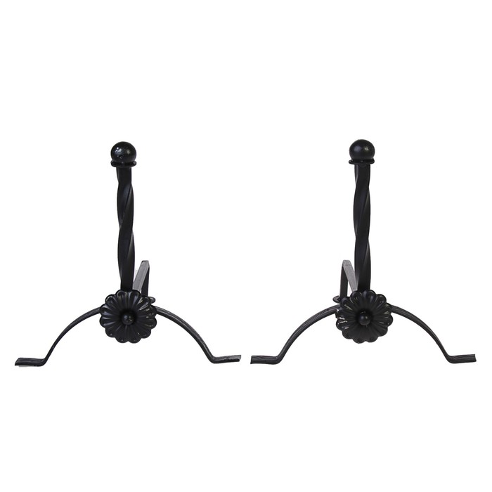 Кованый колосник для дров "Цветы" , 38х49х37см