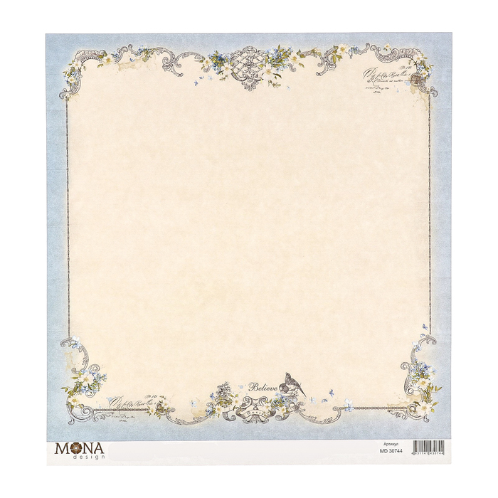 Бумага для скрапбукинга "Птичьи трели" 30,5х30,5 см плотность 190гр/м2