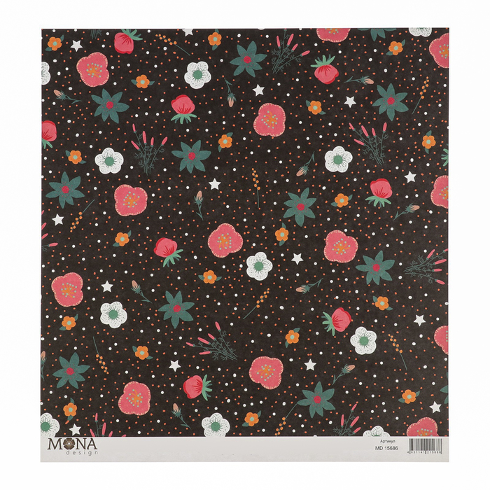 Бумага для скрапбукинга "Ночное небо в саду" 30,5х30,5 см плотность 190гр/м2