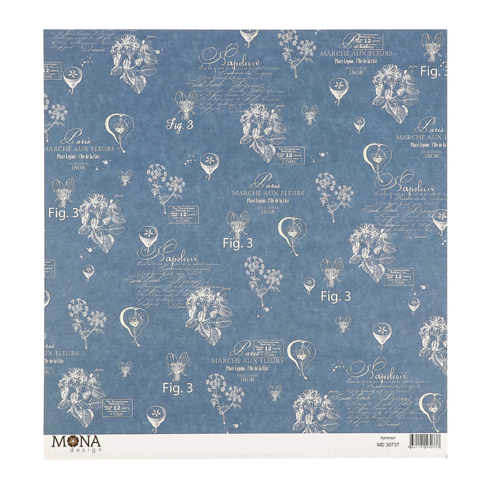 Бумага для скрапбукинга "Ботаника" 30,5х30,5 см плотность 190гр/м2