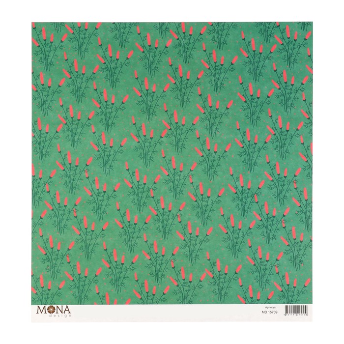 Бумага для скрапбукинга "Кустистая клумба" 30,5х30,5 см плотность 190гр/м2