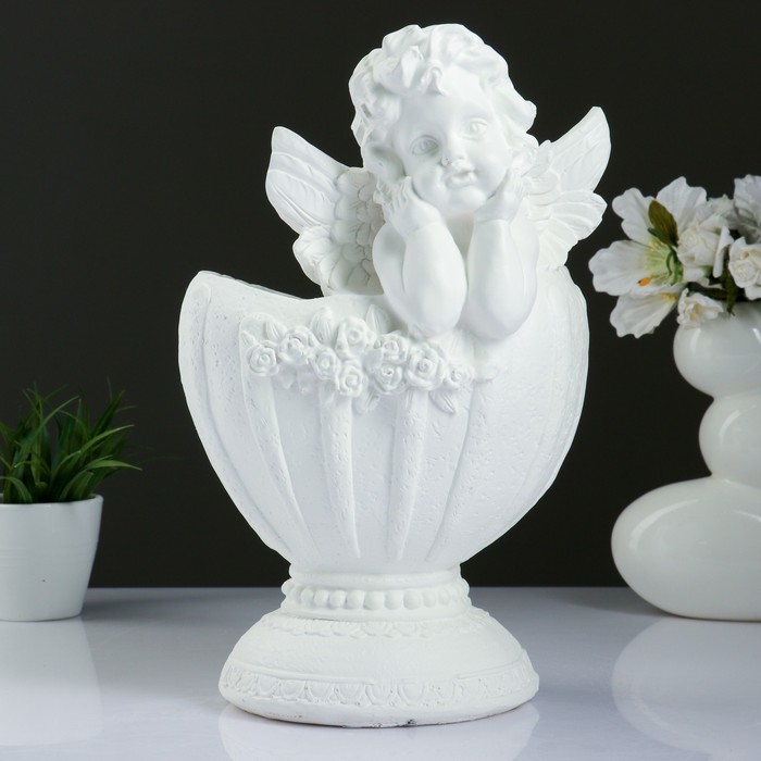 Светящееся фигурное кашпо "Ангел в вазе" 35см