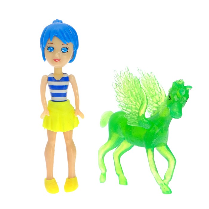 Кукла-малышка с лошадкой, цвета МИКС