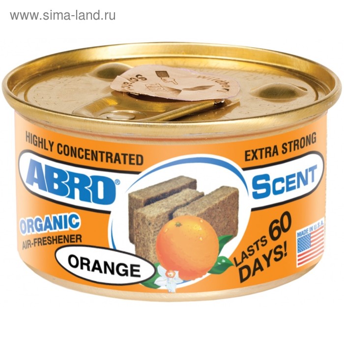 Освежитель воздуха ABRO Органик, Апельсин, 42 г AS-560-OR