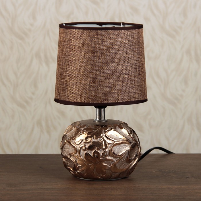 Лампа настольная "Бронзовый цветок" Е14 25W 220В 25х15х15 см