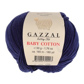 

Пряжа "Baby Cotton" 60% хлопок, 40% полиакрил 165м/50гр (3438 т. синий)