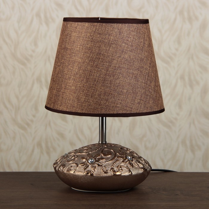 Лампа настольная "Цветение" бронза стразы Е14 25W 220В 29х20х20 см
