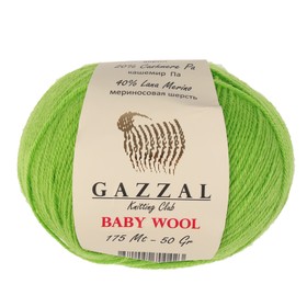 

Пряжа "Baby Wool" 20% кашемир, 40% меринос. шерсть, 40% акрил 175м/50гр (821 яр. зелёный)