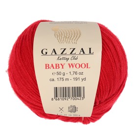 

Пряжа "Baby Wool" 20% кашемир, 40% меринос. шерсть, 40% акрил 175м/50гр (811 красный)