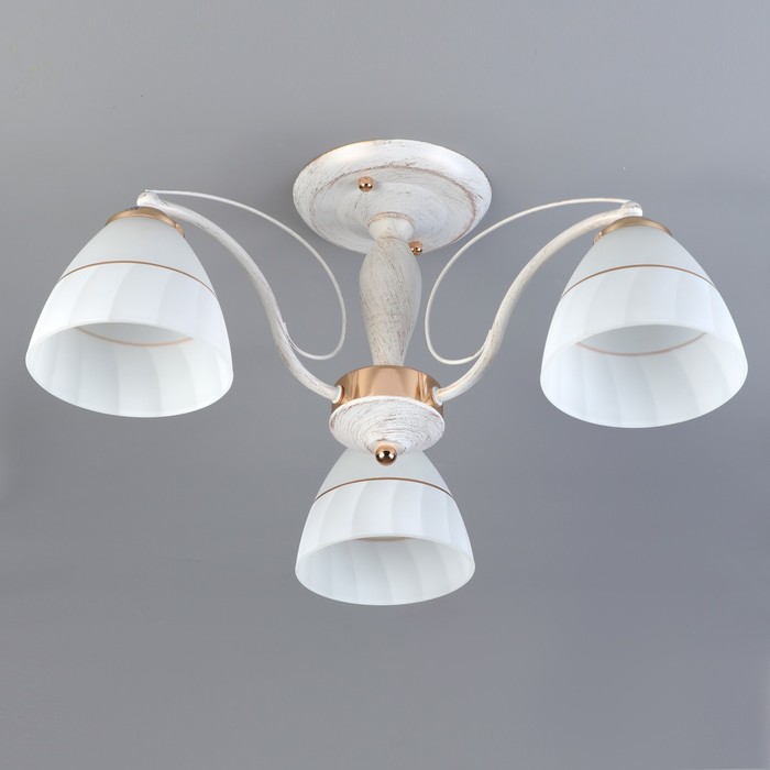 Люстра "Лея" 3x60Вт E27 Белый-золото