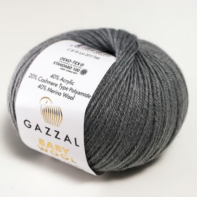 

Пряжа "Baby Wool" 20% кашемир, 40% меринос. шерсть, 40% акрил 175м/50гр (818 серый)