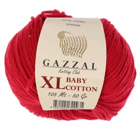 

Пряжа "Baby Cotton XL" 50% хлопок, 50% полиакрил 105м/50гр (3439 красный)