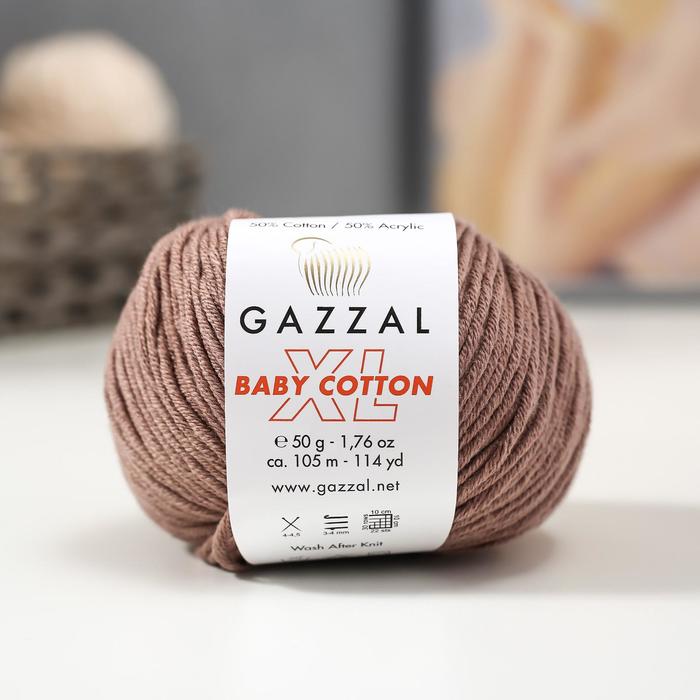Пряжа "Baby Cotton XL" 50% хлопок, 50% полиакрил 105м/50гр (3434 мокка)