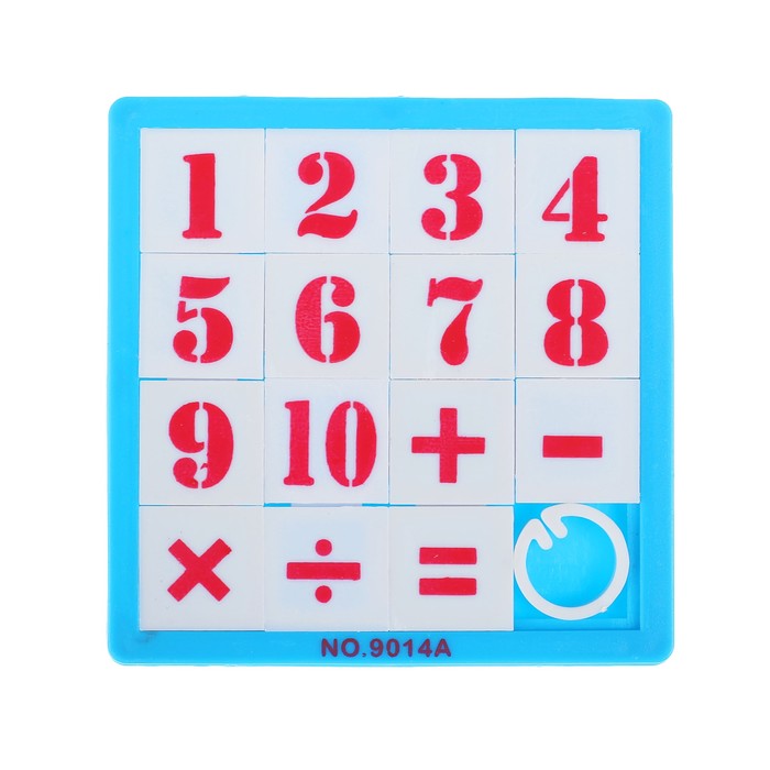 Головоломка-пятнашка "Цифры и знаки", цвета МИКС