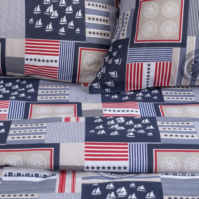 Постельное бельё "Этель" 2 сп. Капитан 175х215 см, 200х220 см, 70х70 см - 2 шт, 100% хл, бязь