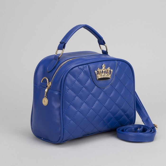 Сумка женская, отдел на молнии, наружный карман, цвет синий