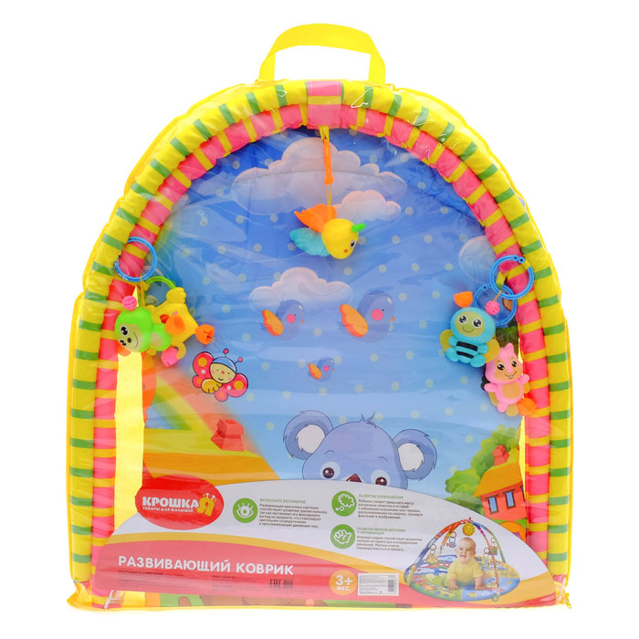 Развивающий коврик с дугами «Задний двор», 5 игрушек