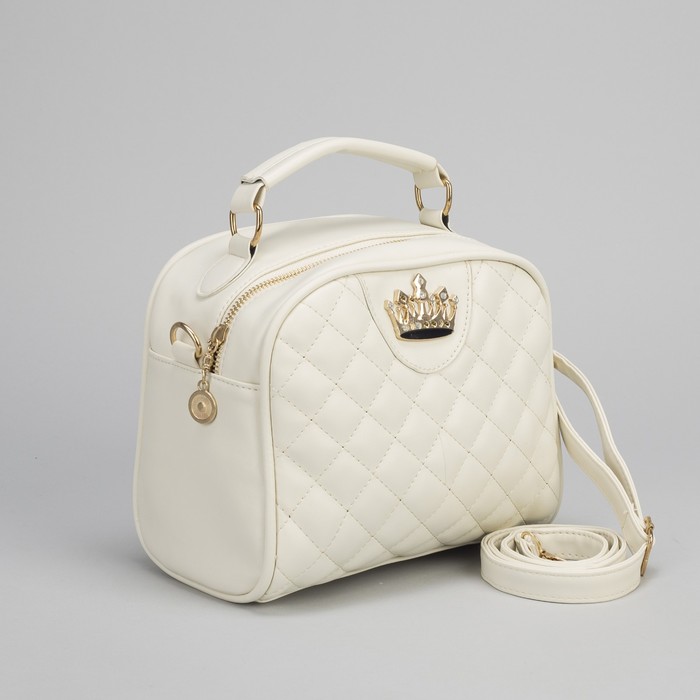 Сумка женская, отдел на молнии, наружный карман, цвет белый