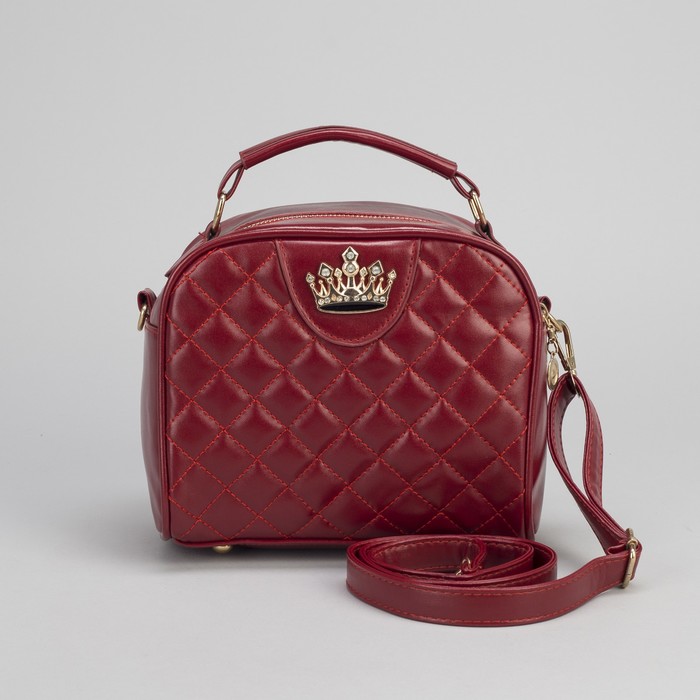 Сумка женская, отдел на молнии, наружный карман, цвет красный