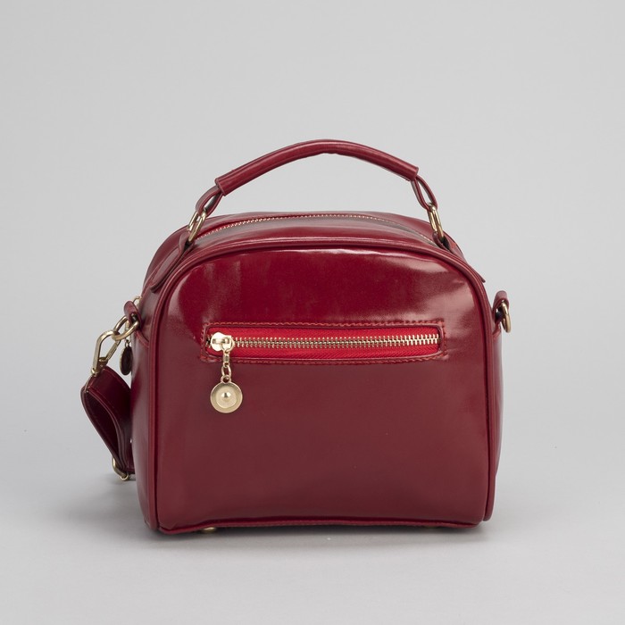 Сумка женская, отдел на молнии, наружный карман, цвет красный