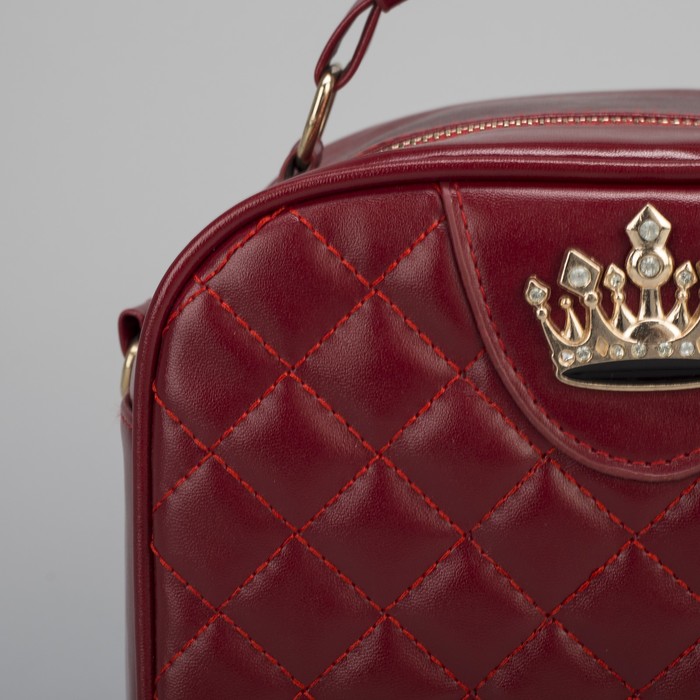 Сумка женская, отдел на молнии, наружный карман, цвет красный