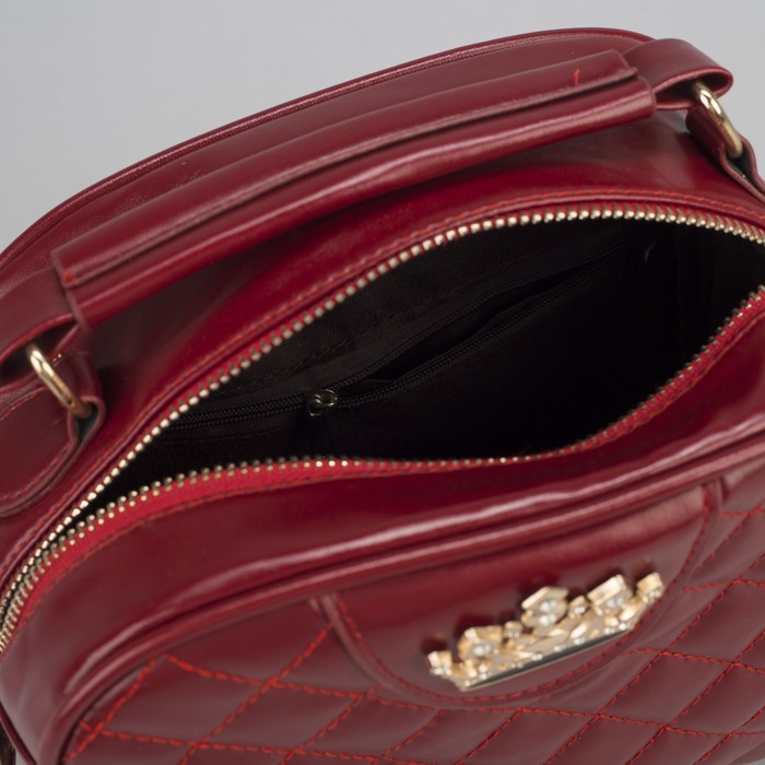 Сумка женская, отдел на молнии, наружный карман, цвет красный