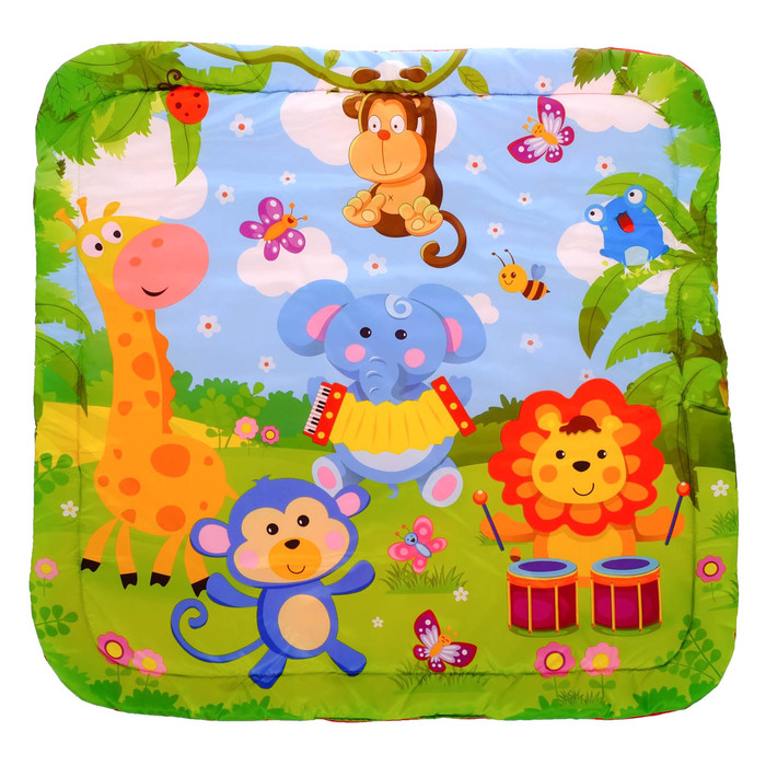 Развивающий коврик с дугами «Лужайка», 5 погремушек