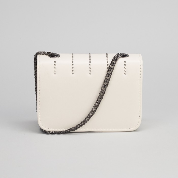 Сумка женская, отдел на замке, длинная цепь, цвет бежевый