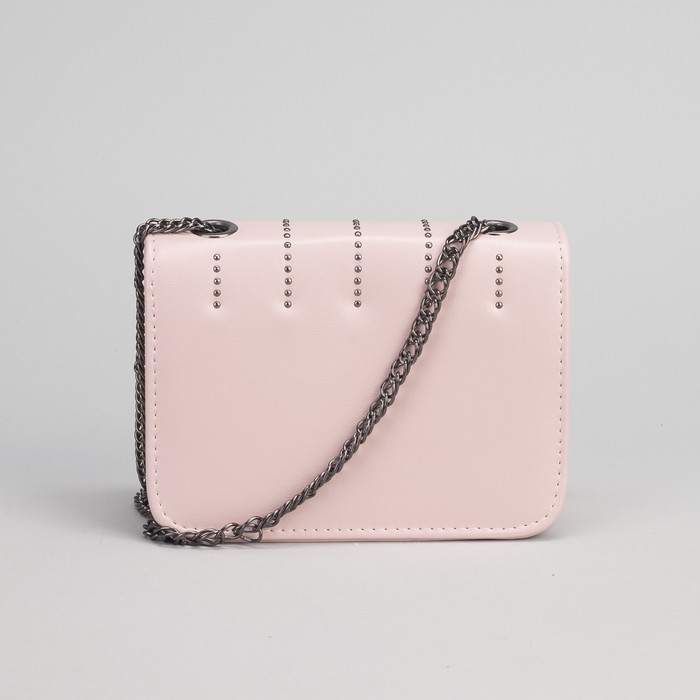 Сумка женская, отдел на замке, длинная цепь, цвет розовый