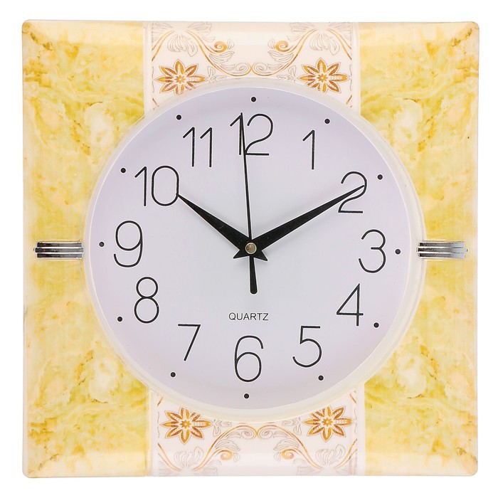 Часы настенные, серия Весеннее настроение «Цветы», квадратные, зелёные, 25х25 см