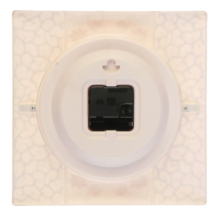 Часы настенные, серия Весеннее настроение, квадратные, циф-т круглый, рама трещины, 25х25 см