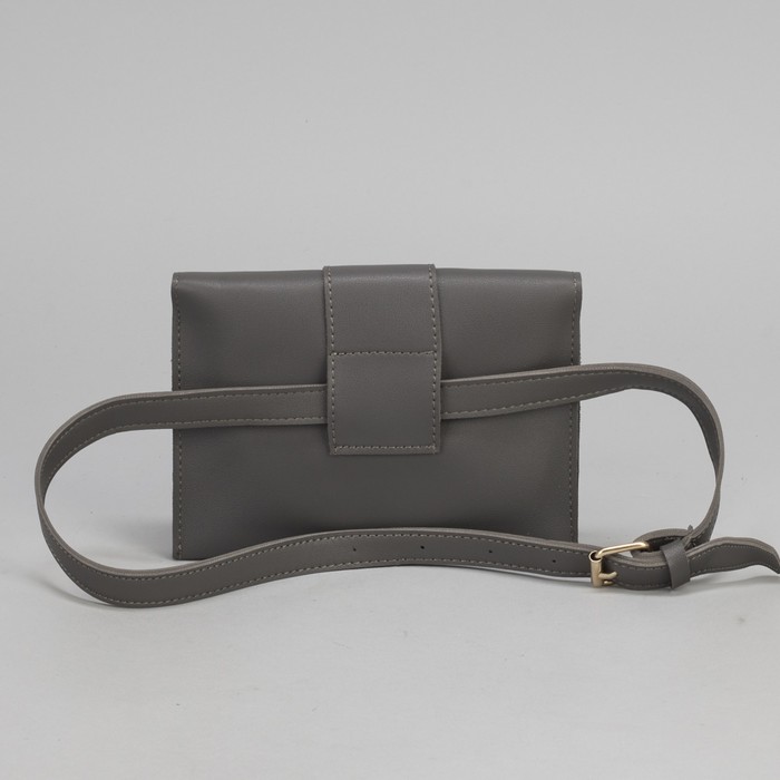Сумка на пояс L-660, 19*1*14, 2 отдела на магните, дл ремень, серый