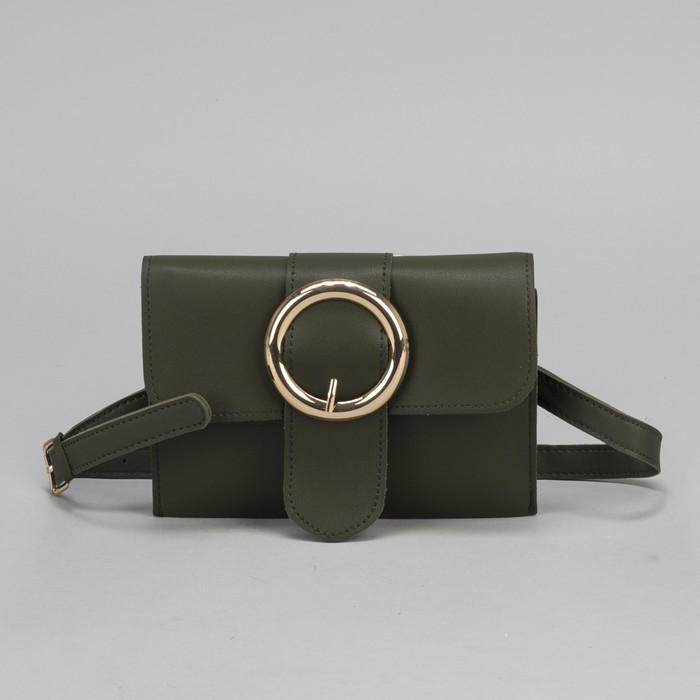Сумка на пояс L-660, 19*1*14, 2 отдела на магните, дл ремень, зеленый