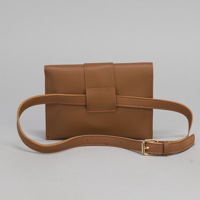 Сумка на пояс L-660, 19*1*14, 2 отдела на магните, дл ремень, коричневый