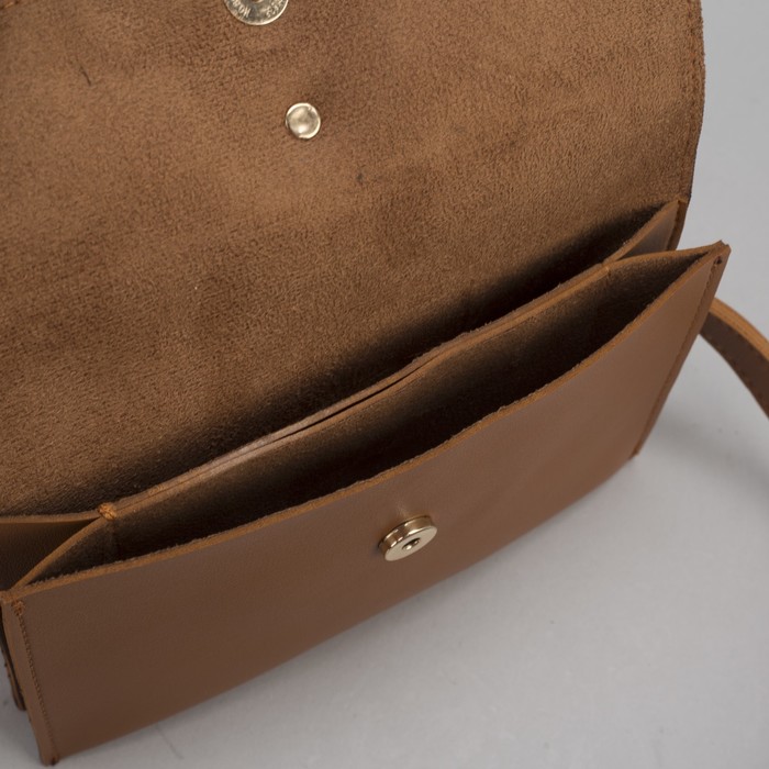 Сумка на пояс L-660, 19*1*14, 2 отдела на магните, дл ремень, коричневый