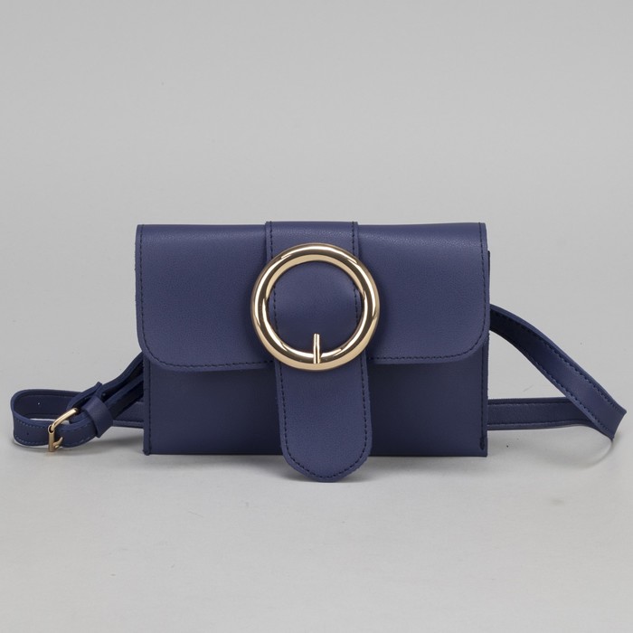 Сумка на пояс L-660, 19*1*14, 2 отдела на магните, дл ремень, синий