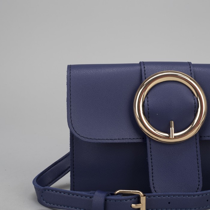 Сумка на пояс L-660, 19*1*14, 2 отдела на магните, дл ремень, синий